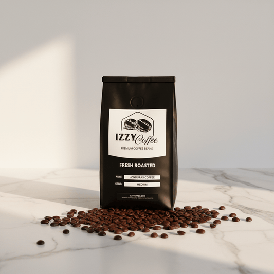 Honduras Coffee Izzy Coffee fresh roasted coffee lifestyle image for brewing and gifting