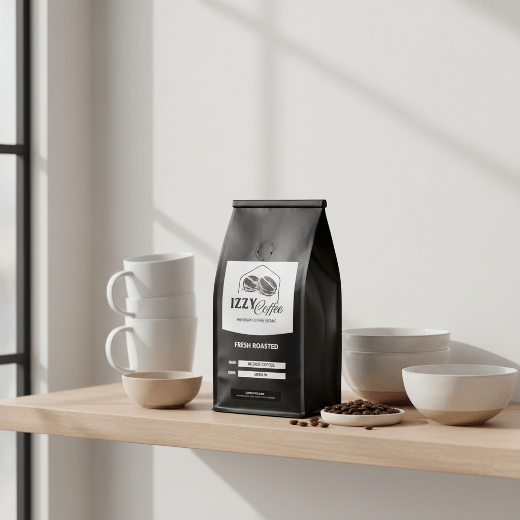 Mexico Coffee Izzy Coffee fresh roasted coffee lifestyle image for brewing and gifting