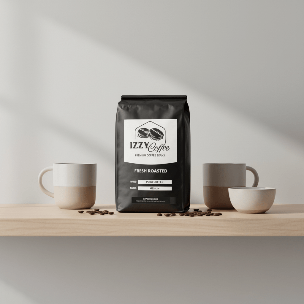 Peru Coffee Izzy Coffee fresh roasted coffee lifestyle image for brewing and gifting