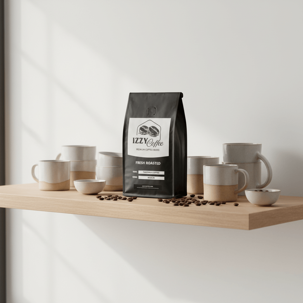 Tanzania Coffee Izzy Coffee fresh roasted coffee lifestyle image for brewing and gifting