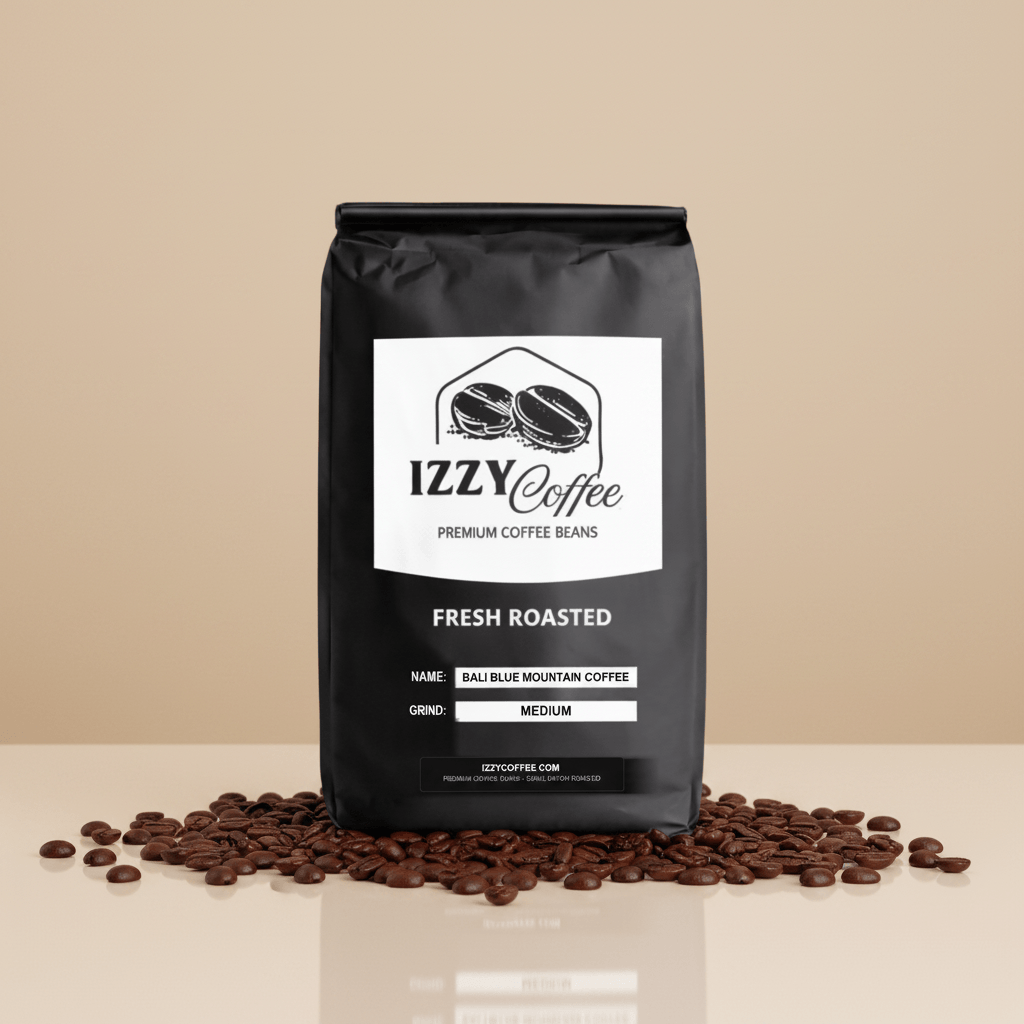 Bali Blue Mountain Coffee Izzy Coffee fresh roasted coffee lifestyle image for brewing and gifting