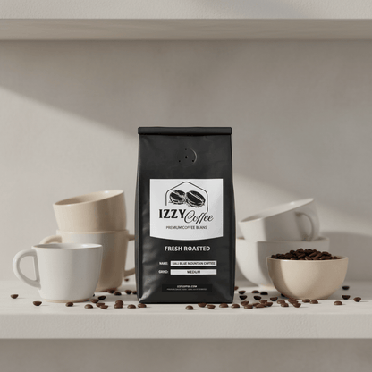 Bali Blue Mountain Coffee Izzy Coffee fresh roasted coffee lifestyle image for brewing and gifting