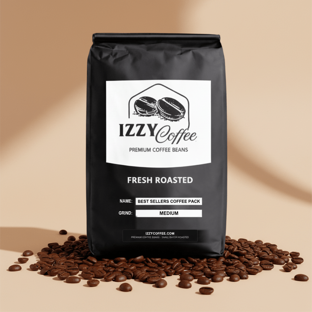 Best Sellers Coffee Pack Izzy Coffee fresh roasted coffee lifestyle image for brewing and gifting