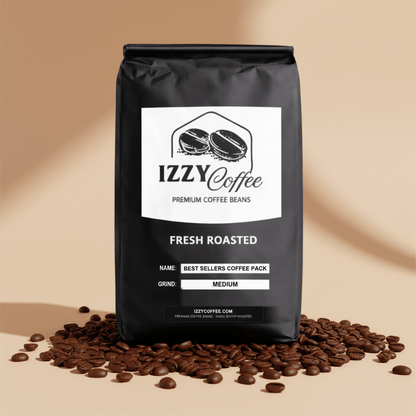 Best Sellers Coffee Pack Izzy Coffee fresh roasted coffee lifestyle image for brewing and gifting