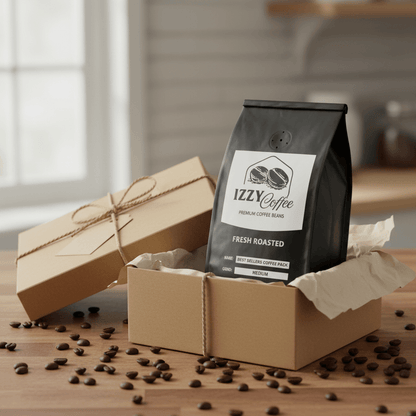 Best Sellers Coffee Pack Izzy Coffee fresh roasted coffee lifestyle image for brewing and gifting