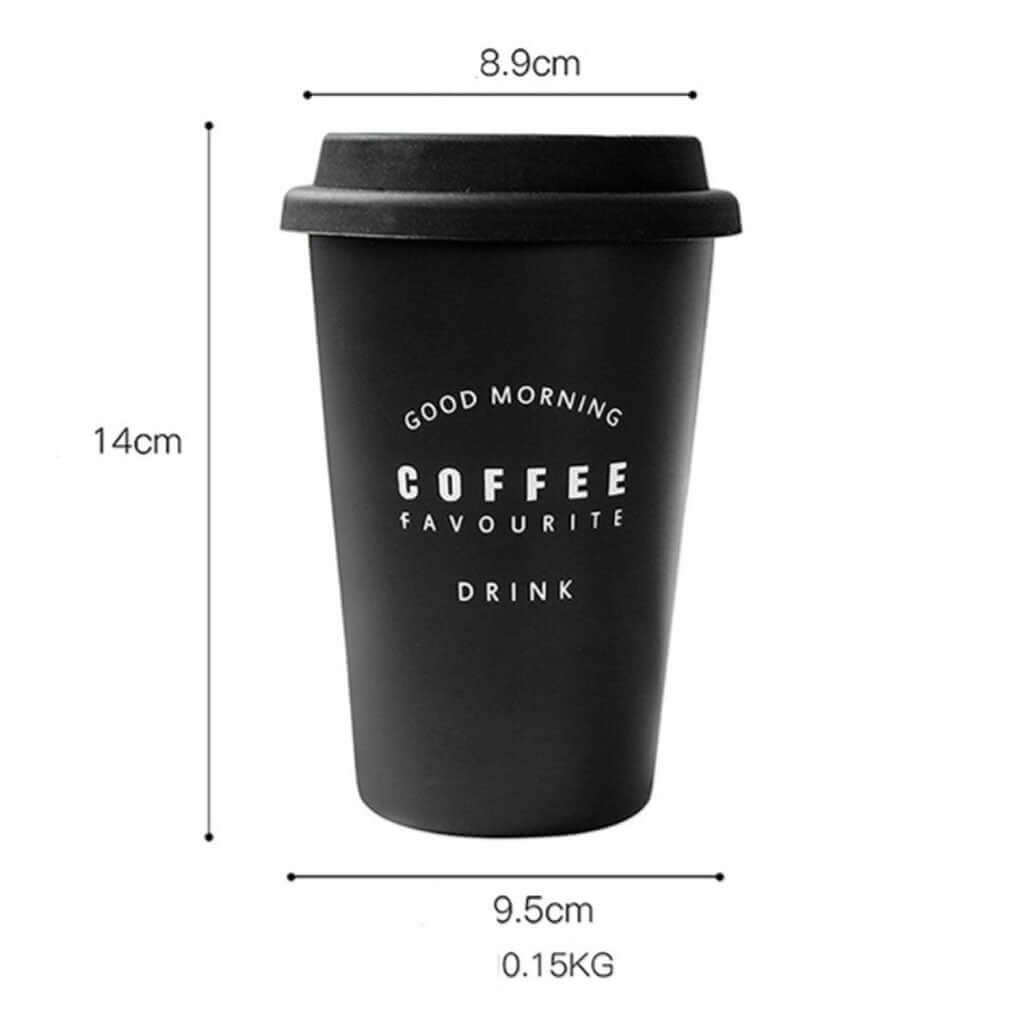 Stainless Steel Coffee Cup with Lid Izzy Coffee brewing accessory detail image for home coffee setup