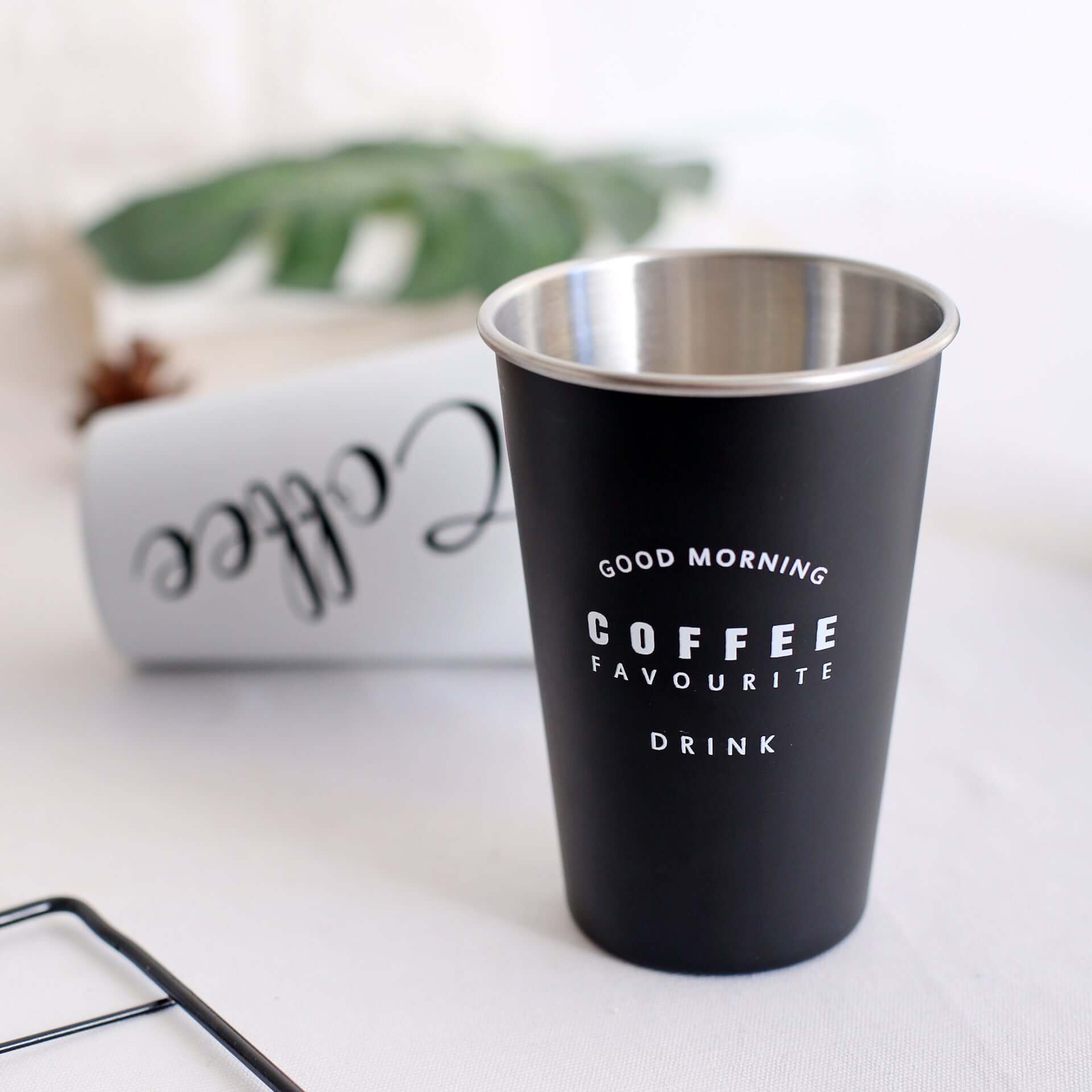 Stainless Steel Coffee Cup with Lid Izzy Coffee brewing accessory detail image for home coffee setup