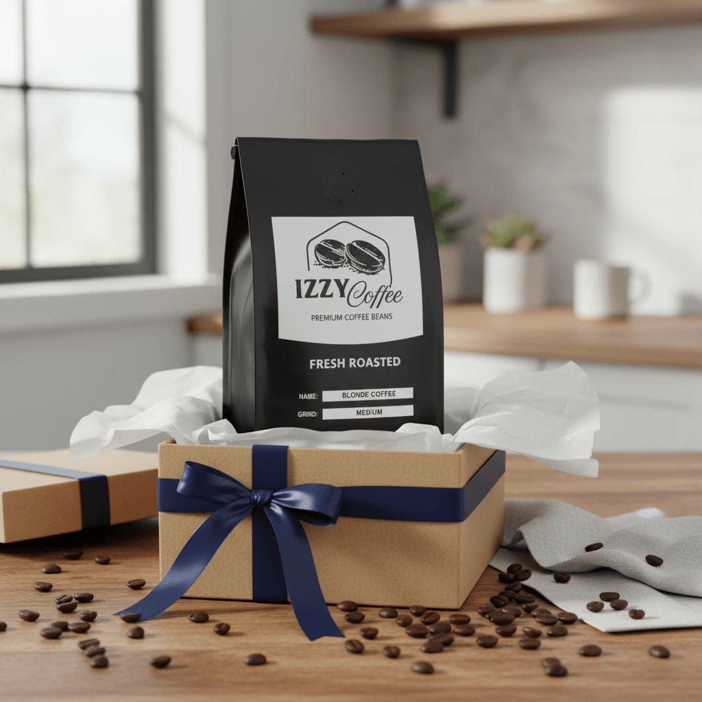 Blonde Coffee Izzy Coffee fresh roasted coffee lifestyle image for brewing and gifting