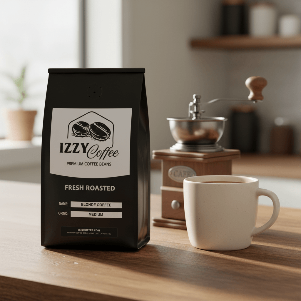 Blonde Coffee Izzy Coffee fresh roasted coffee lifestyle image for brewing and gifting