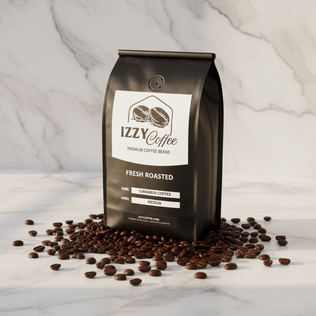 Cinnabun Coffee Izzy Coffee fresh roasted coffee lifestyle image for brewing and gifting
