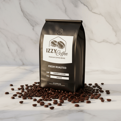 Cinnabun Coffee Izzy Coffee fresh roasted coffee lifestyle image for brewing and gifting