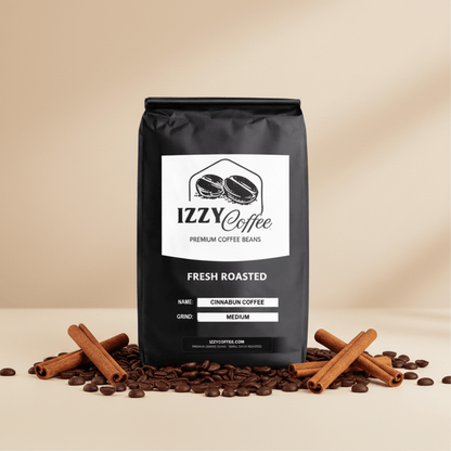Cinnabun Coffee Izzy Coffee fresh roasted coffee lifestyle image for brewing and gifting