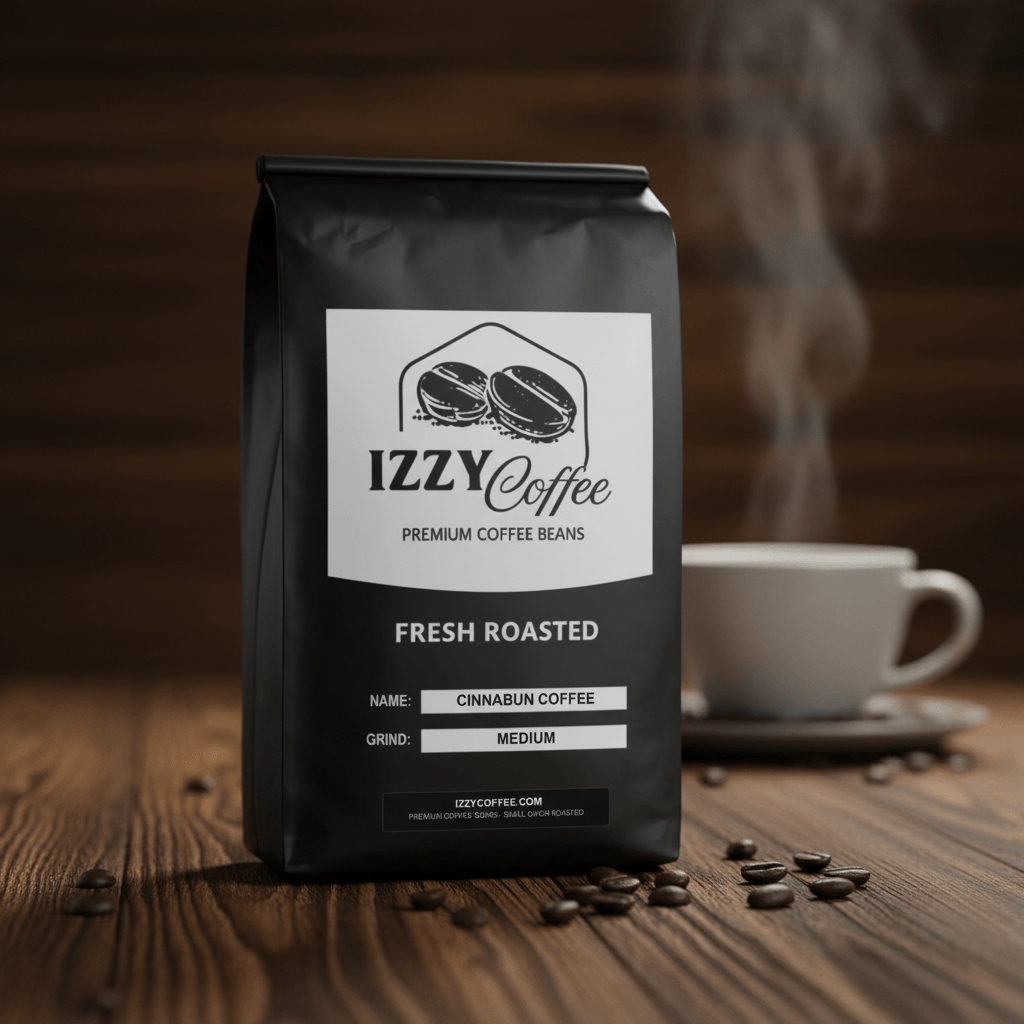 Cinnabun Coffee Izzy Coffee fresh roasted coffee lifestyle image for brewing and gifting