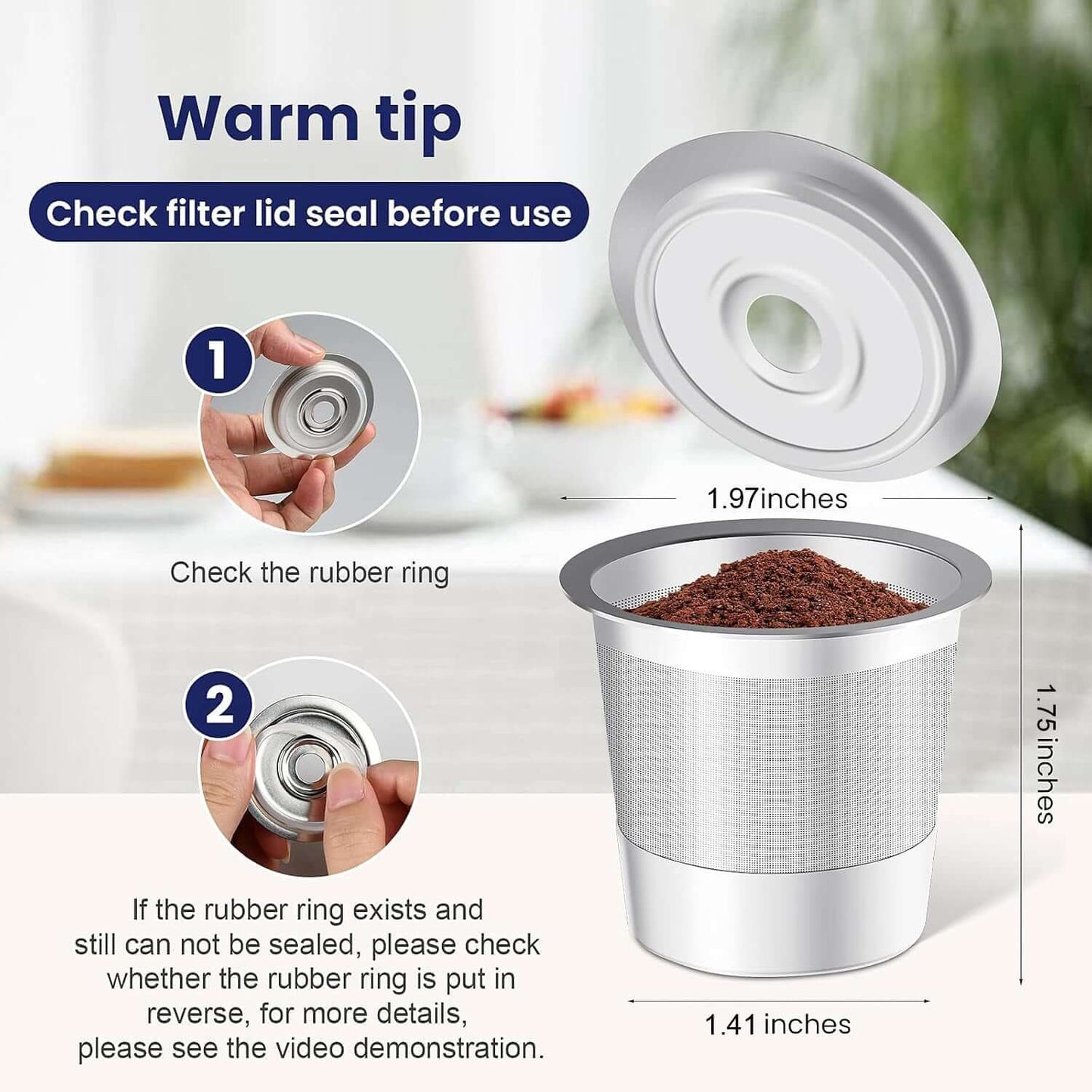 Reusable Stainless Steel K-Cup Pod Izzy Coffee brewing accessory detail image for home coffee setup