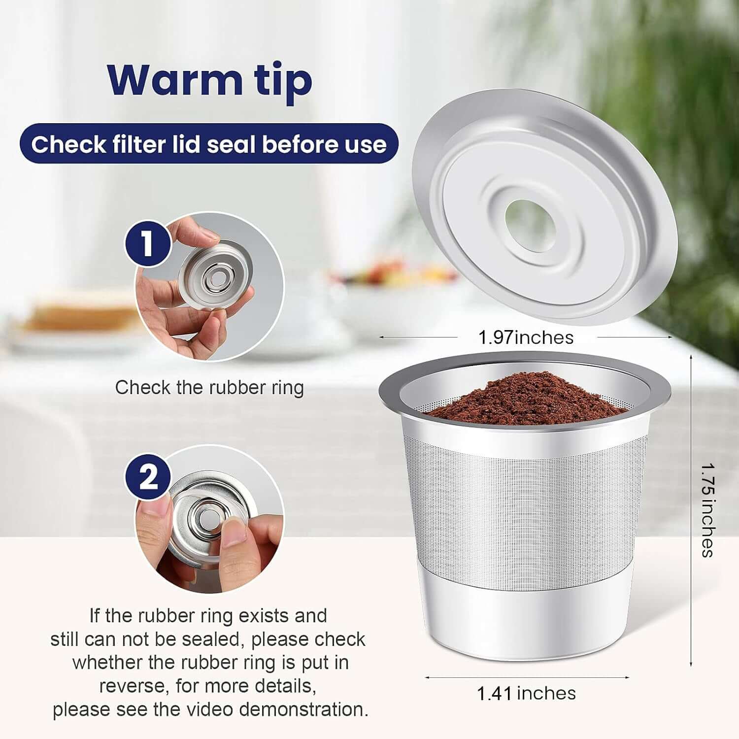 Reusable Stainless Steel K-Cup Pod Izzy Coffee brewing accessory detail image for home coffee setup