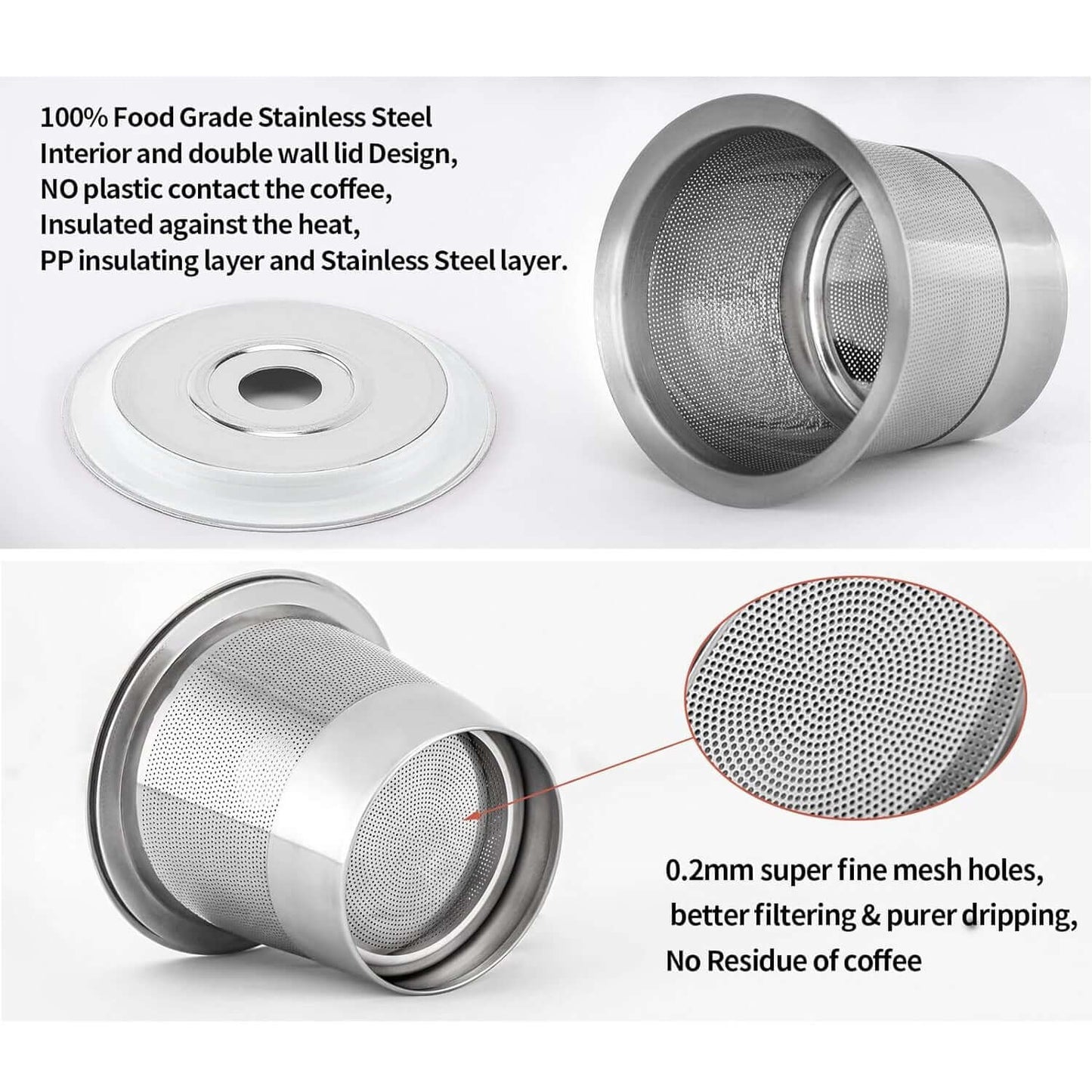 Reusable Stainless Steel K-Cup Pod Izzy Coffee brewing accessory detail image for home coffee setup
