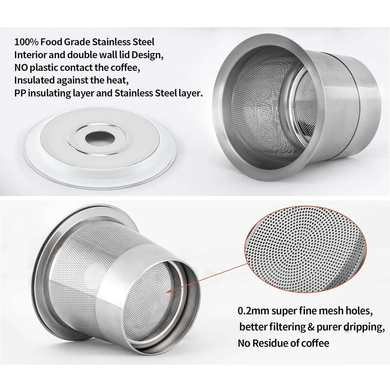 Reusable Stainless Steel K-Cup Pod Izzy Coffee brewing accessory detail image for home coffee setup