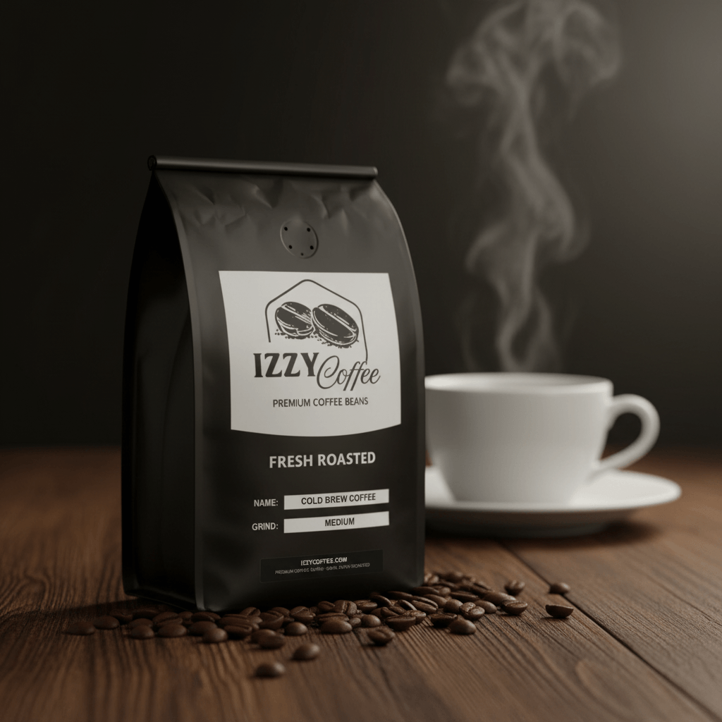 Cold Brew Coffee Izzy Coffee fresh roasted coffee lifestyle image for brewing and gifting