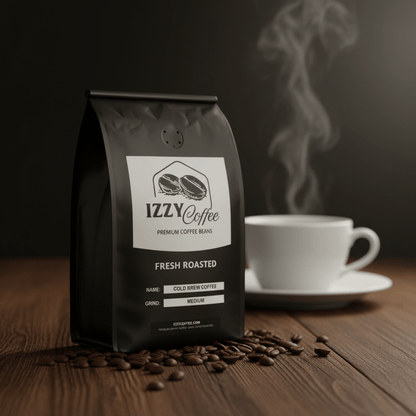 Cold Brew Coffee Izzy Coffee fresh roasted coffee lifestyle image for brewing and gifting