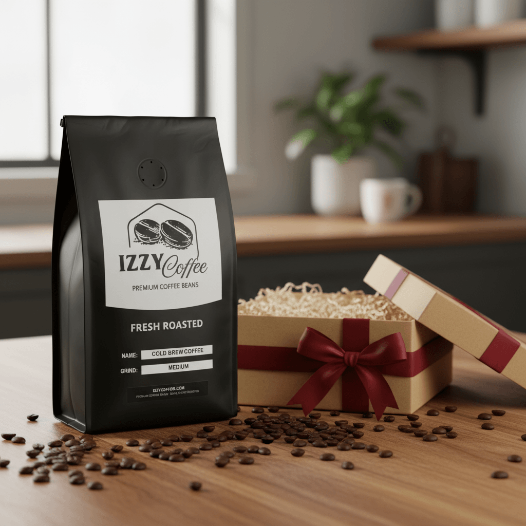 Cold Brew Coffee Izzy Coffee fresh roasted coffee lifestyle image for brewing and gifting
