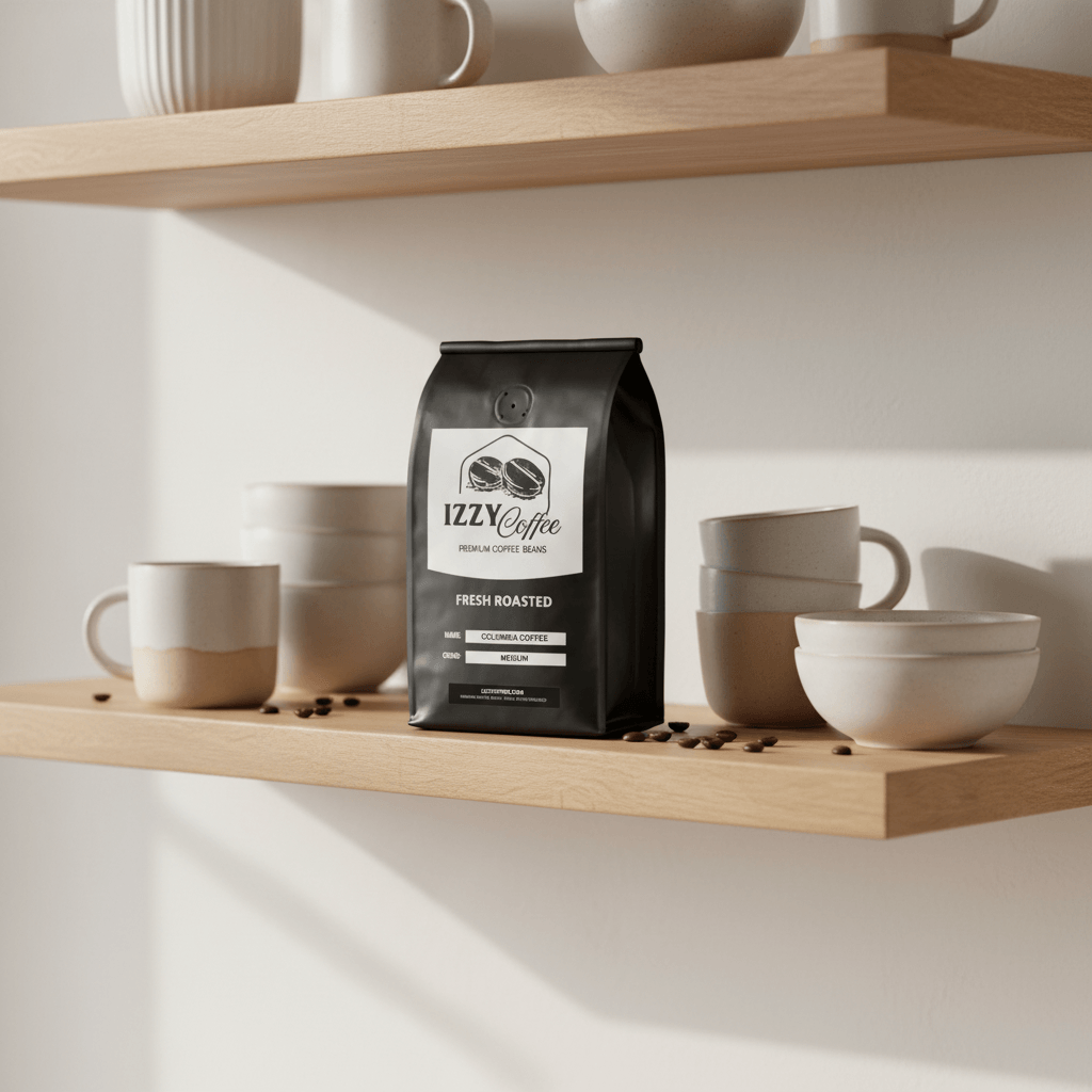 Colombia Coffee Izzy Coffee fresh roasted coffee lifestyle image for brewing and gifting