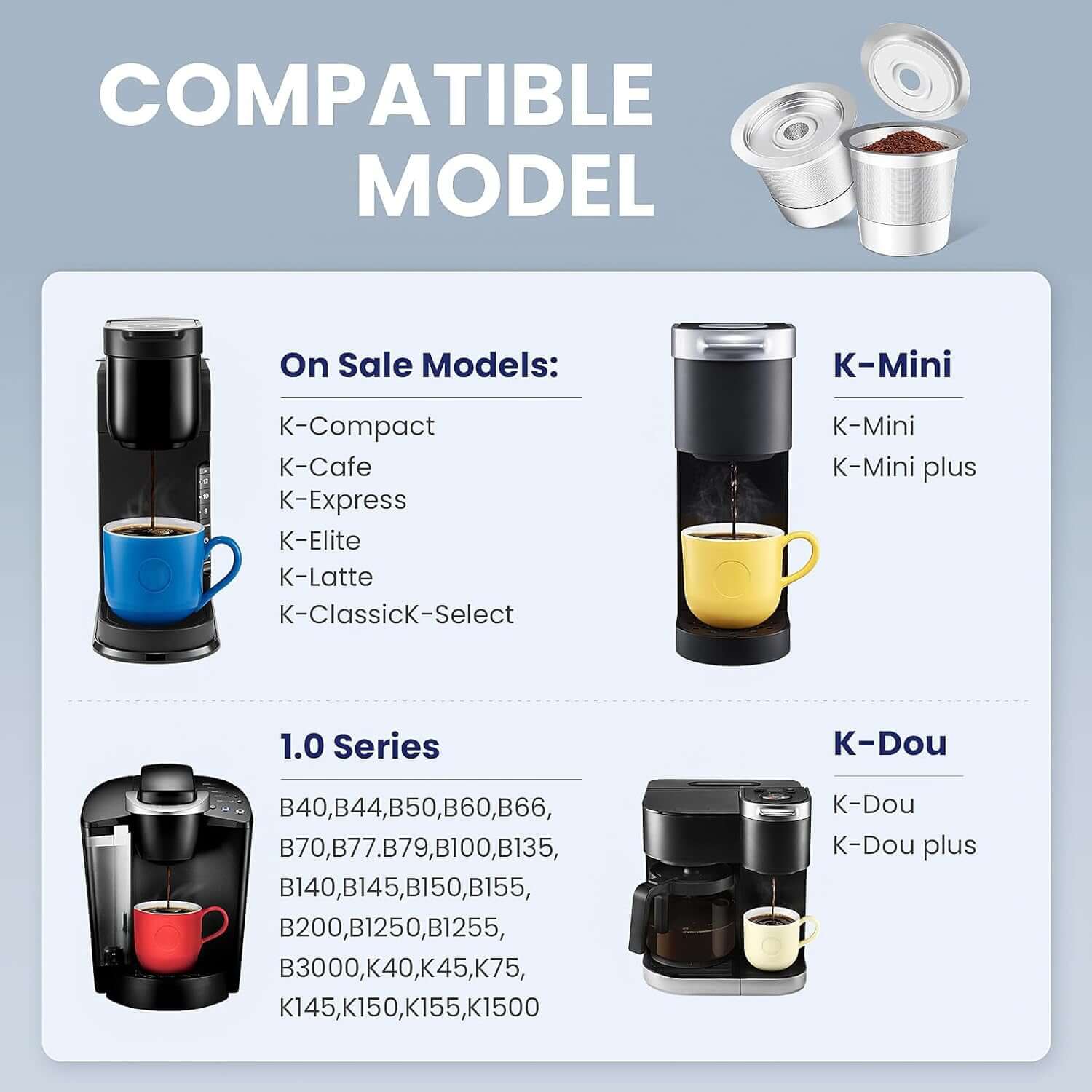 Reusable Stainless Steel K-Cup Pod Izzy Coffee brewing accessory detail image for home coffee setup