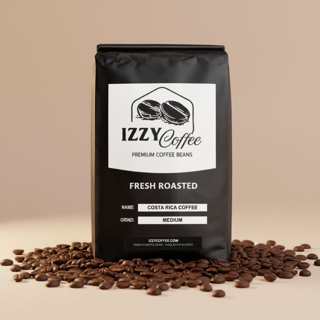 Costa Rica Coffee Izzy Coffee fresh roasted coffee lifestyle image for brewing and gifting