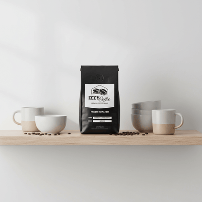 Cowboy Blend Coffee Izzy Coffee fresh roasted coffee lifestyle image for brewing and gifting