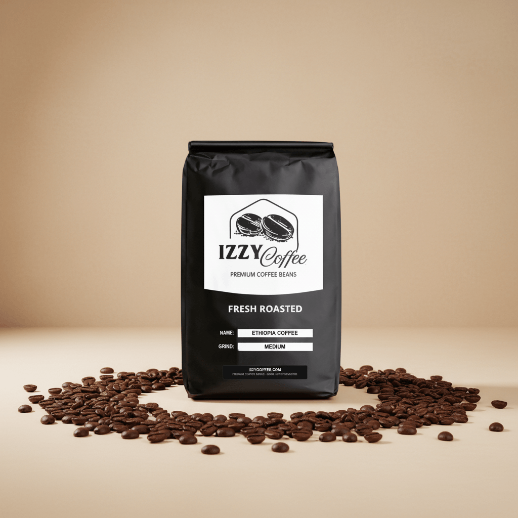 Ethiopia Coffee Izzy Coffee fresh roasted coffee lifestyle image for brewing and gifting