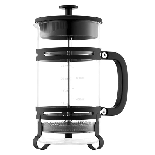 Borosilicate Glass French Press Izzy Coffee product packaging with clear label for online shopping