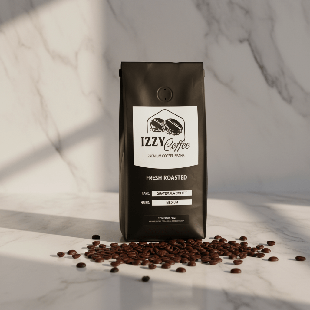 Guatemala Coffee Izzy Coffee fresh roasted coffee lifestyle image for brewing and gifting