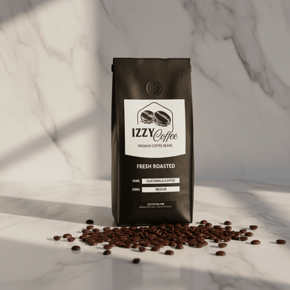 Guatemala Coffee Izzy Coffee fresh roasted coffee lifestyle image for brewing and gifting