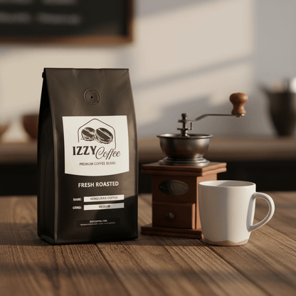 Honduras Coffee Izzy Coffee fresh roasted coffee lifestyle image for brewing and gifting