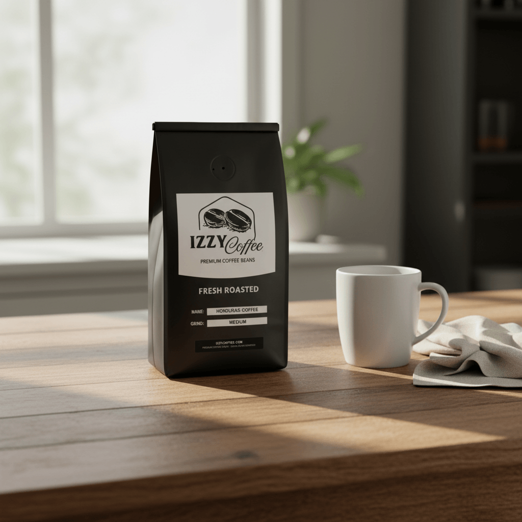 Honduras Coffee Izzy Coffee fresh roasted coffee lifestyle image for brewing and gifting
