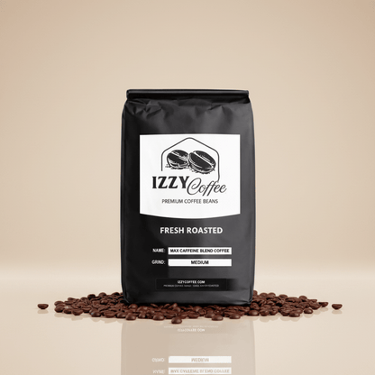 Max Caffeine Blend Coffee Izzy Coffee fresh roasted coffee lifestyle image for brewing and gifting