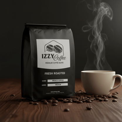 Mexico Coffee Izzy Coffee fresh roasted coffee lifestyle image for brewing and gifting