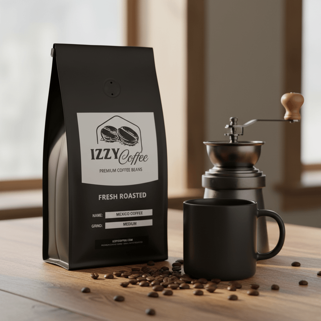 Mexico Coffee Izzy Coffee fresh roasted coffee lifestyle image for brewing and gifting