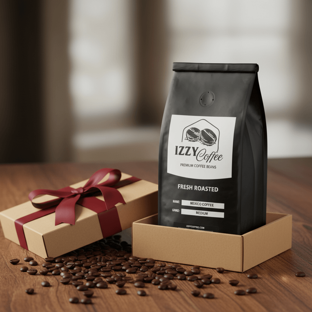 Mexico Coffee Izzy Coffee fresh roasted coffee lifestyle image for brewing and gifting