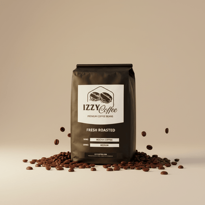 Mocha Coffee Izzy Coffee fresh roasted coffee lifestyle image for brewing and gifting