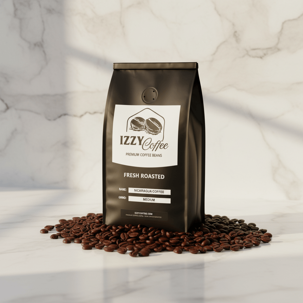 Nicaragua Coffee Izzy Coffee fresh roasted coffee lifestyle image for brewing and gifting