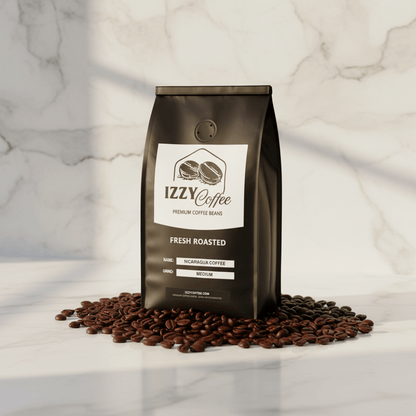 Nicaragua Coffee Izzy Coffee fresh roasted coffee lifestyle image for brewing and gifting