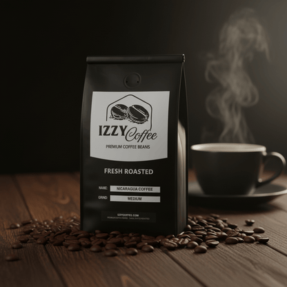 Nicaragua Coffee Izzy Coffee fresh roasted coffee lifestyle image for brewing and gifting