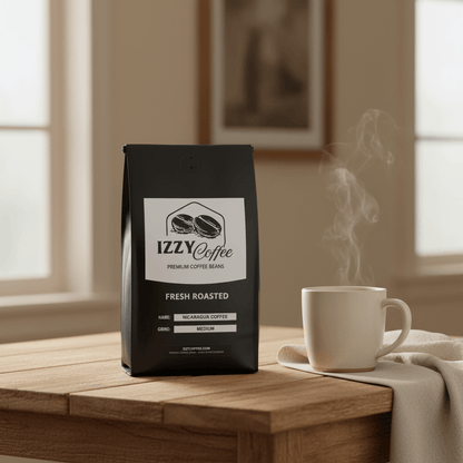Nicaragua Coffee Izzy Coffee fresh roasted coffee lifestyle image for brewing and gifting