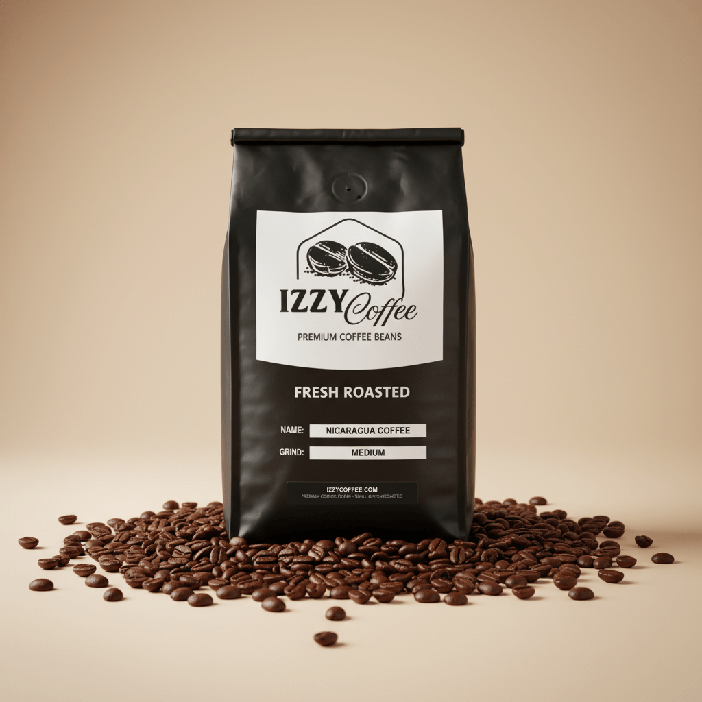 Nicaragua Coffee Izzy Coffee fresh roasted coffee lifestyle image for brewing and gifting