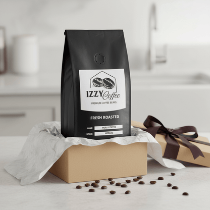 Peru Coffee Izzy Coffee fresh roasted coffee lifestyle image for brewing and gifting