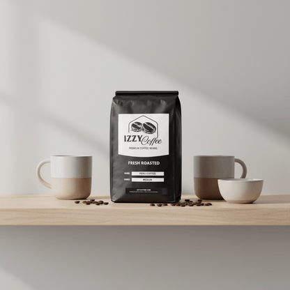 Peru Coffee Izzy Coffee fresh roasted coffee lifestyle image for brewing and gifting
