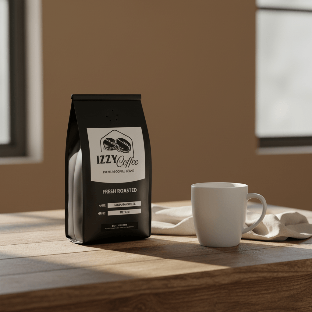 Tanzania Coffee Izzy Coffee fresh roasted coffee lifestyle image for brewing and gifting
