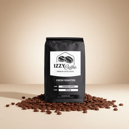 Tanzania Coffee Izzy Coffee fresh roasted coffee lifestyle image for brewing and gifting