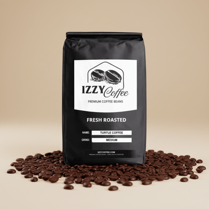 Turtle Coffee Izzy Coffee fresh roasted coffee lifestyle image for brewing and gifting