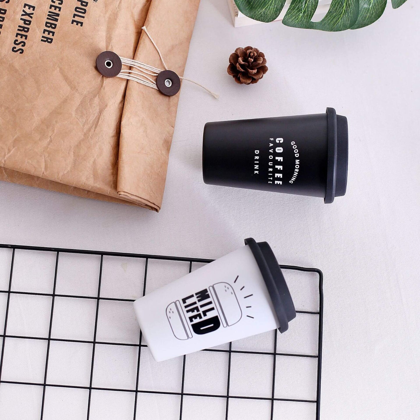 Stainless Steel Coffee Cup with Lid Izzy Coffee brewing accessory detail image for home coffee setup